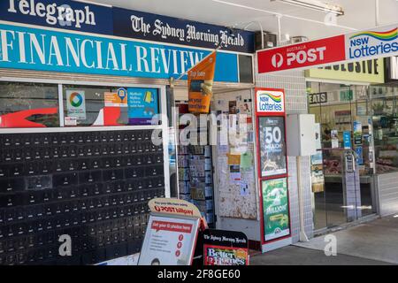 Australian newsagents store in North Turramurra and australian post office,Sydney,Australia Stock Photo