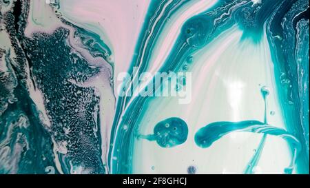 The colors of the aqueous ink are translucent. Abstract multicolored marble texture background Stock Photo