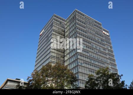 COLOGNE, GERMANY - SEPTEMBER 22, 2020: Lanxess chemical company head office in Cologne city, Germany. Lanxess specializes in chemical intermediates, s Stock Photo
