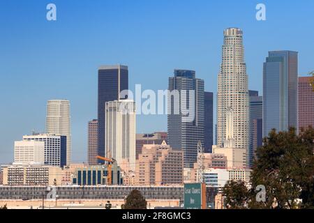 Los Angeles city skyline. LA urban skyline. Stock Photo