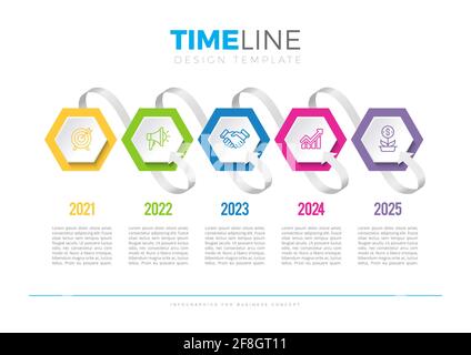 Timeline infographics icons for business data visualization. Stock Vector