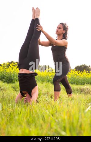 Woman Nature Yoga Stock Photos and Images - 123RF