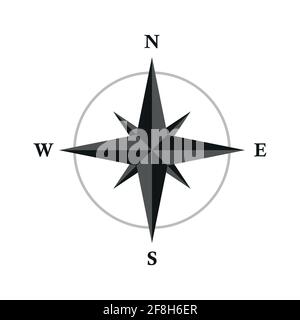basic compass wind rose isolated on white background Stock Vector