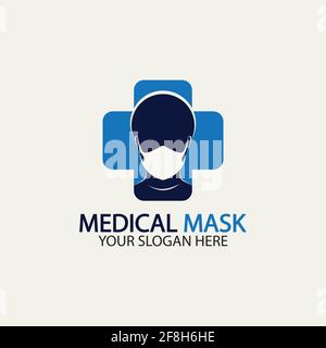 Face protection  Mask Vector logo. Medical Mask logo vector icon illustration design Stock Vector