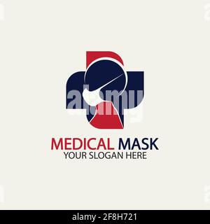 Face protection  Mask Vector logo. Medical Mask logo vector icon illustration design Stock Vector
