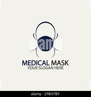 Face protection  Mask Vector logo. Medical Mask logo vector icon illustration design Stock Vector