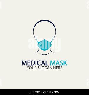 Face protection  Mask Vector logo. Medical Mask logo vector icon illustration design Stock Vector