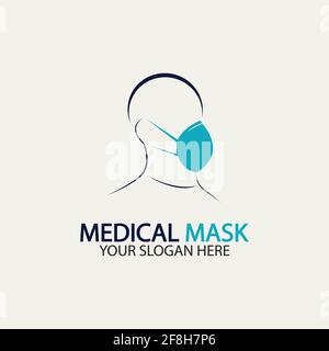 Face protection  Mask Vector logo. Medical Mask logo vector icon illustration design Stock Vector