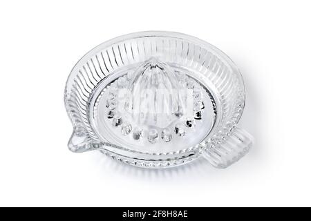 Single glass vintage orange press isolated on white background Stock Photo