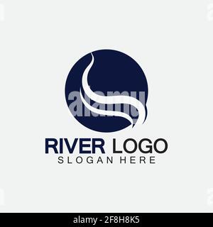 River Logo vector icon illustration design template Stock Vector