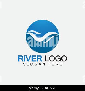 River Logo vector icon illustration design template Stock Vector