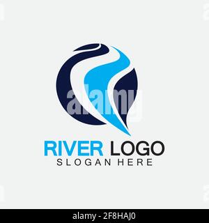 River Logo vector icon illustration design template Stock Vector