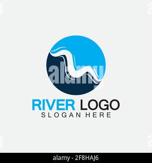River Logo vector icon illustration design template Stock Vector