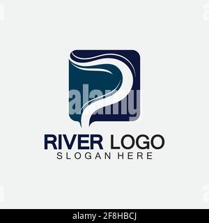 River Logo vector icon illustration design template Stock Vector