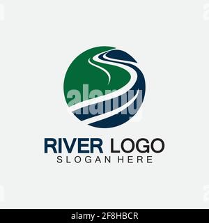 River Logo vector icon illustration design template Stock Vector
