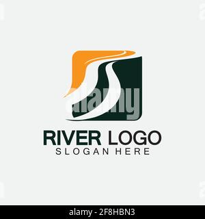 River Logo vector icon illustration design template Stock Vector