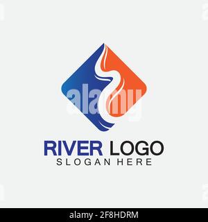 River Logo vector icon illustration design template Stock Vector