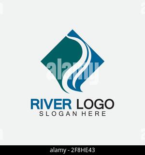 River Logo vector icon illustration design template Stock Vector