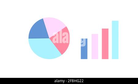 3D illustration of charts. Graphic and bars. Stock Photo