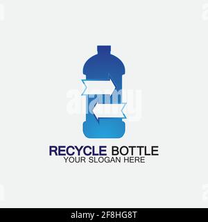 Recycle plastic bottle logo icon vector illustration design.Bottle with recycle symbol. Plastic recycling symbol flat icon-vector illustration Stock Vector