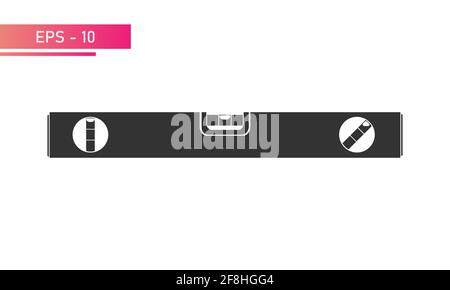 Bubble construction level in one color, icon. Tools for construction and repair. Flat vector illustration. Stock Vector