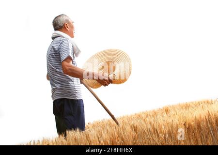 Standing in the catcher in the farmers Stock Photo