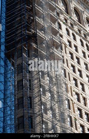 Flatiron Building under renovation, NYC, 2021 Stock Photo