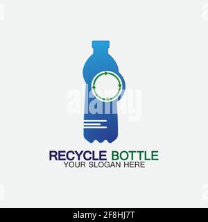 Recycle plastic bottle logo icon vector illustration design.Bottle with recycle symbol. Plastic recycling symbol flat icon-vector illustration Stock Vector