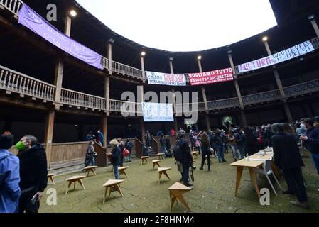 Rome, Italy. 14th Apr, 2021. The interior of the theater Credit: Independent Photo Agency/Alamy Live News Stock Photo