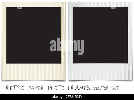 retro paper photo frames templates set Stock Vector