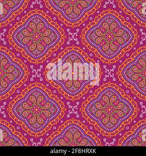 Seamless psychedelic paisley background Stock Vector
