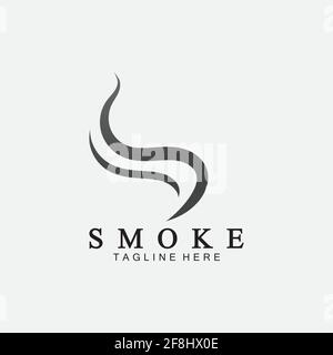 Smoke steam icon logo illustration isolated on white background,Aroma vaporize icons. Smells vector line icon, hot aroma, stink or cooking steam symbo Stock Vector