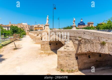 royal monastery of holy trinity in Valencia behind puente de la trinidad, Spain Stock Photo