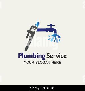 Plumbing Service Logo icon vector illustration design Template.Plumbing logo.Plumbing service icon logo creative vector illustrattion Stock Vector