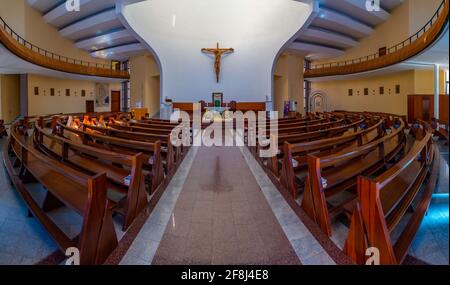 TIRANA, ALBANIA, SEPTEMBER 28, 2019: Interior of Saint Paul cathedral in Tirana, Albania Stock Photo