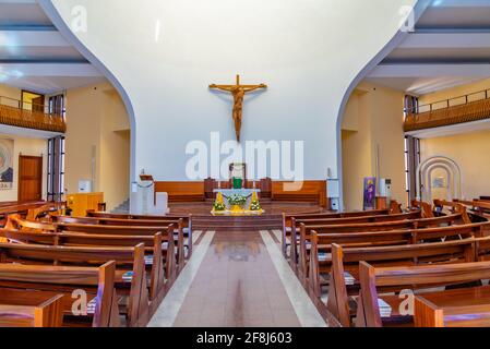 TIRANA, ALBANIA, SEPTEMBER 28, 2019: Interior of Saint Paul cathedral in Tirana, Albania Stock Photo