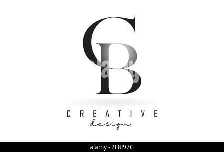 CB c b letter design logo logotype concept with serif font and elegant style. Vector illustration icon with letters C and B. Stock Vector