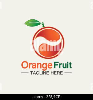 Orange logo design Vector icon illustration design Stock Vector