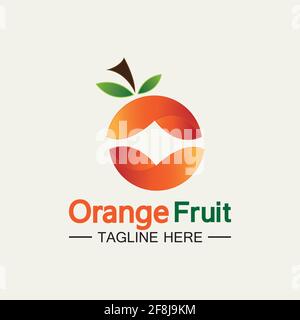 Orange logo design Vector icon illustration design Stock Vector