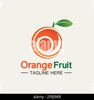 Orange logo design Vector icon illustration design Stock Vector