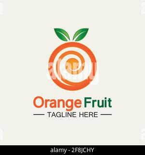 Orange logo design Vector icon illustration design Stock Vector