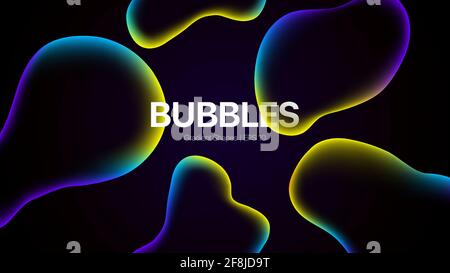 Multicolor Bubbles Vector Abstract Background. Bubbles Shapes. Liquid and Fluid Style. Vector illustration Stock Vector
