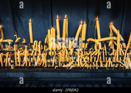 Offering Candles at Sanctuary of Fatima - Fatima, Portugal Stock Photo