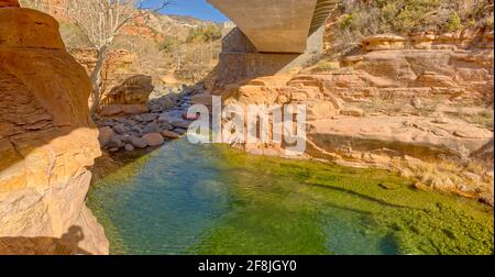 Oak Creek Below SR89 at Slide Rock Park AZ Stock Photo