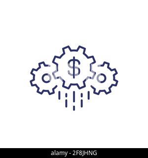 cost effective line icon on white Stock Vector