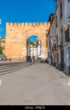 GRANADA, SPAIN, JUNE 22, 2019: Puerta de Elvira in Spanish city Granada Stock Photo