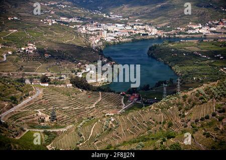 Panoramic view of the Douro Valley, Portugal Stock Photo