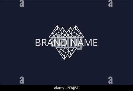 Ice Berg Mountain Logo Design Vector Template suitable for tourism or outdoor business brand Stock Vector