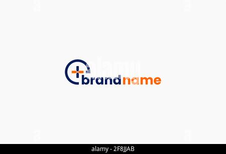 Circle Letter E Plus Logo Design Vector Template suitable for education or other business brand Stock Vector
