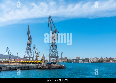 CARTAGENA, SPAIN, JUNE 19, 2019: View of Port of Cartagena in Spain Stock Photo